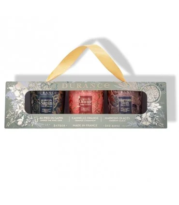 Coffret Bougies Parfumées (Sapin, Cannelle Orange, Marrons glacés)