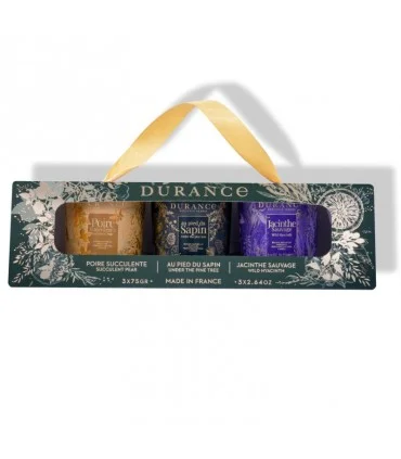 Coffret Bougies Parfumées (Sapin, Poire, Jacinthe)